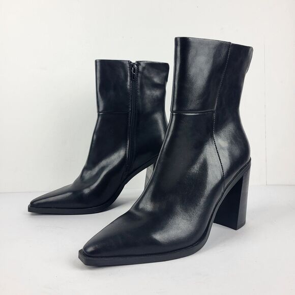 Steve Madden SILVEE Women Boot Bootie Pointed Toe Black Zip Size 10M - Picture 1 of 13